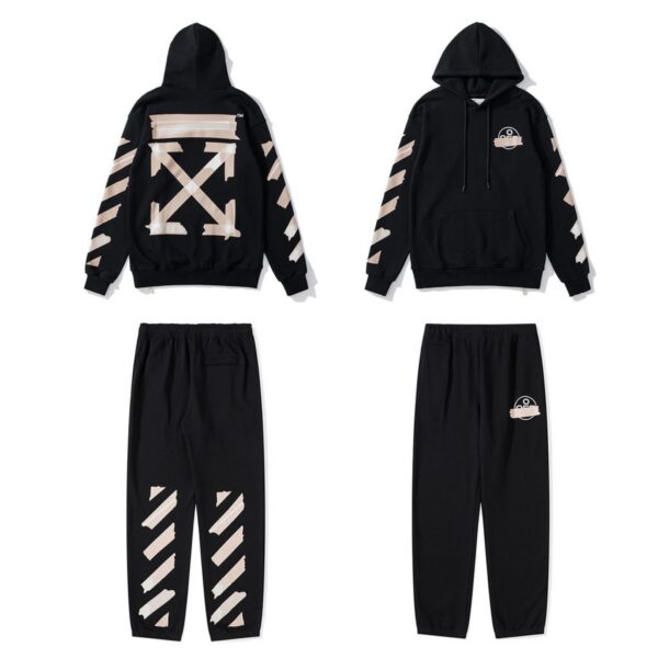 Off White Oil Painting Graffiti Printed Hoodie Set OKLU20261728
