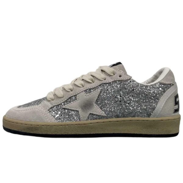 Golden Goose Ball‑Star Silver‑Grey Glitter Sneakers OKLU2026173