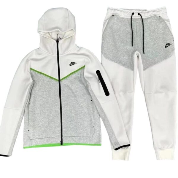 Nike Sportswear Tech Fleece Full Zip Hoodie&Joggers Set White Collage Gray OKLU20261744