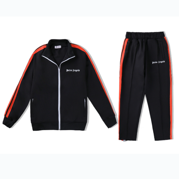 Palm Angels Zip Up Classic Track Jacket&Pants Set Black Red OKLU20261747