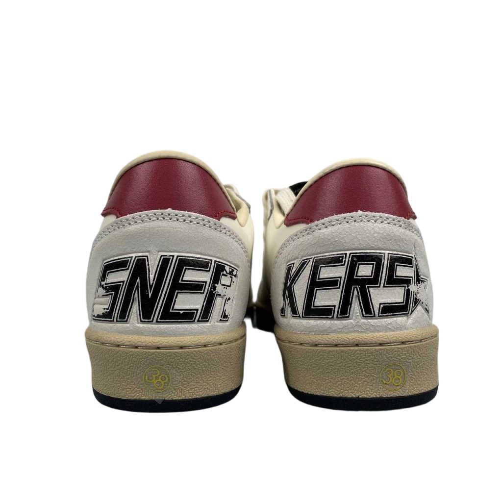 Golden Goose Ball‑Star Light Grey Star Burgundy Heel OKLU2026174