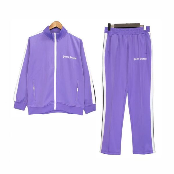 Palm Angels Zip Up Classic Track Jacket&Pants Set Light Purple OKLU20261754