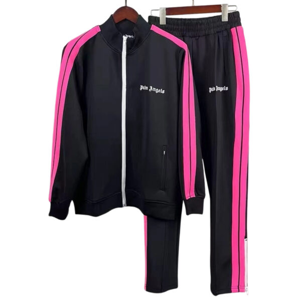 Palm Angels Zip Up Classic Track Jacket&Pants Set Black Pink OKLU20261758