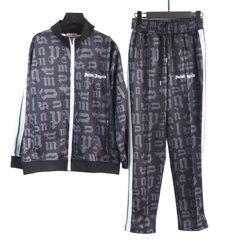 Palm Angels Zip Up Classic Track Jacket&Pants Set Black OKLU20261760