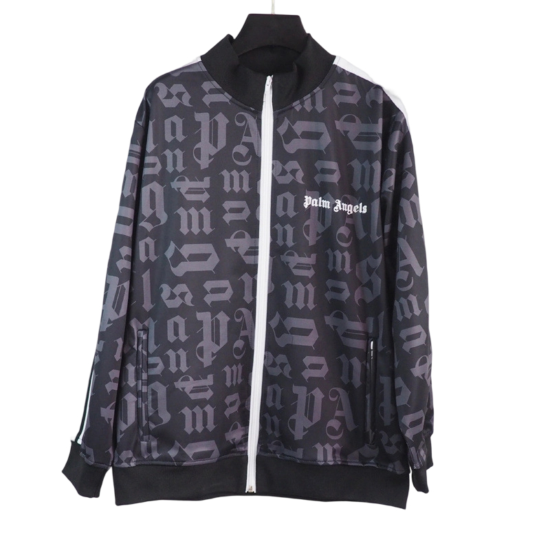 Palm Angels Zip Up Classic Track Jacket&Pants Set Black OKLU20261760