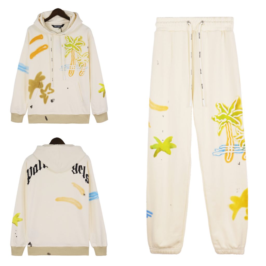 Palm Angels Hooded Hoodie Set Apricot OKLU20261771