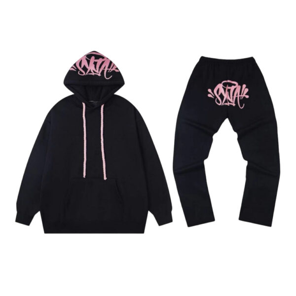 Syna World hooked sweatshirt set black pink OKLU20261773