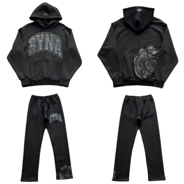 Syna World Loose Hooked Sweatshirt Set Black OKLU20261779