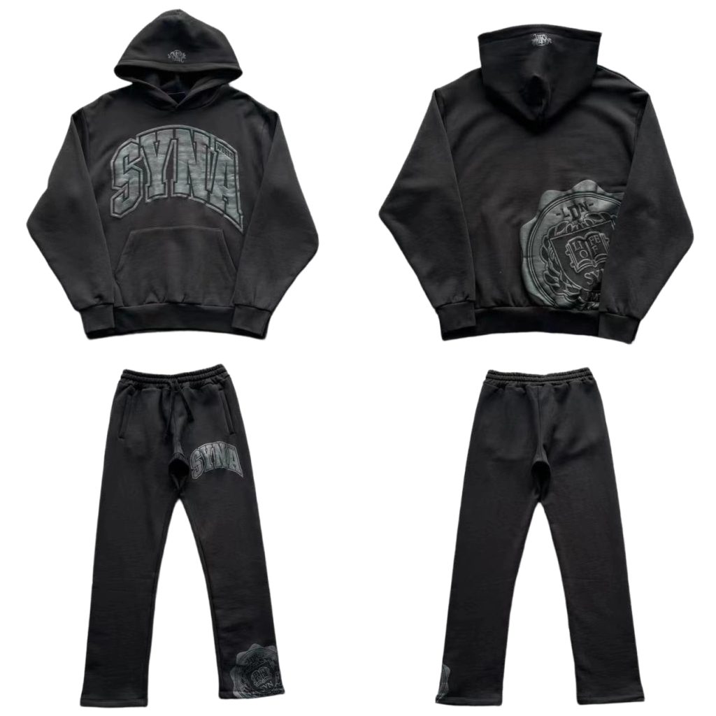 Syna World Loose Hooked Sweatshirt Set Black OKLU20261779