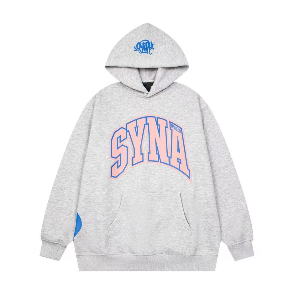 Syna World printed hooked sweatshirt set light gray OKLU20261780