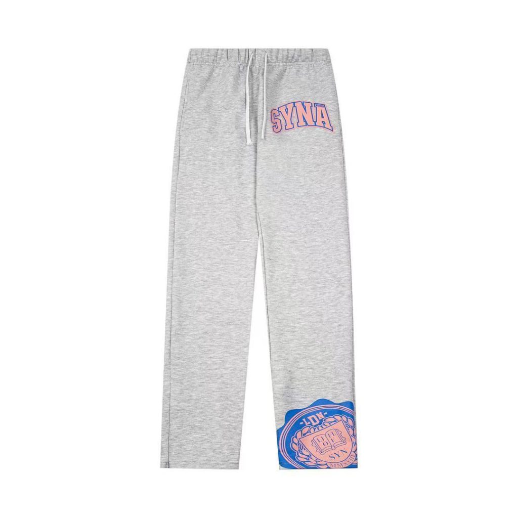 Syna World printed hooked sweatshirt set light gray OKLU20261780