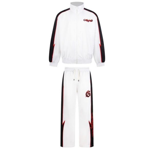 Godspeed Lightning Contrast Splicing Hoodie Set white OKLU20261786