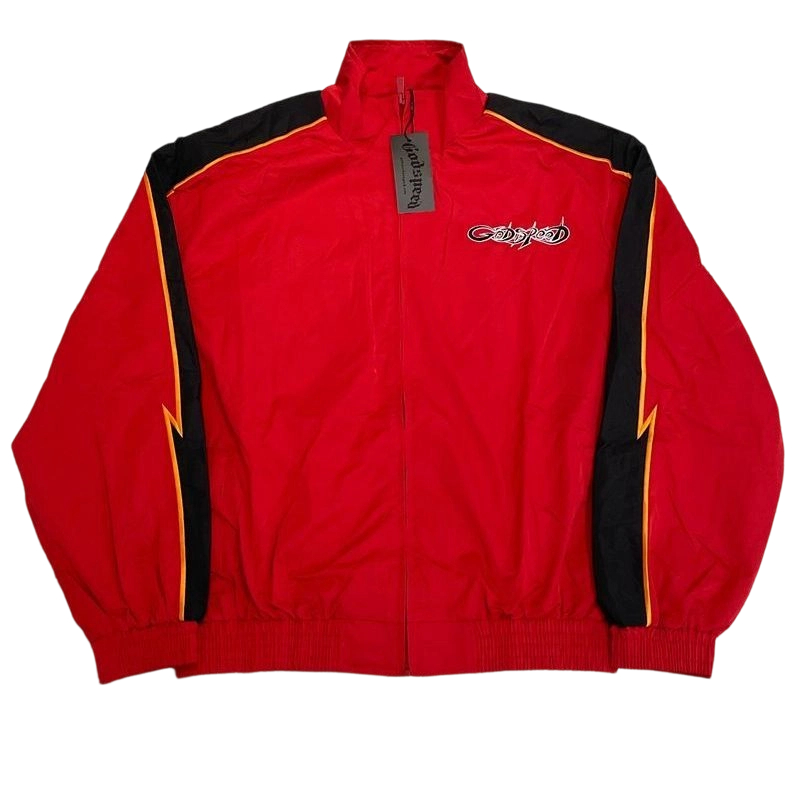 Godspeed Lightning Contrast Splicing Hoodie Set Red OKLU20261787