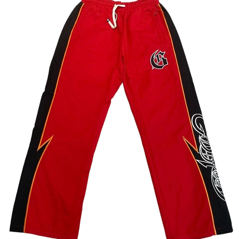 Godspeed Lightning Contrast Splicing Hoodie Set Red OKLU20261787