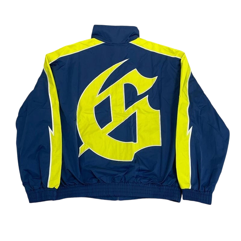 Godspeed Lightning Contrast Splicing Hoodie Set Color Blue and Yellow OKLU20261788