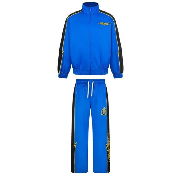 Godspeed Lightning Contrast Splicing Hoodie Set Color Blue and Black OKLU20261789