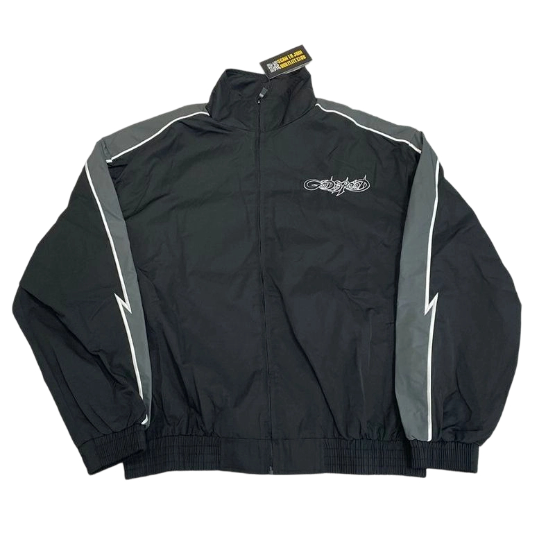Godspeed Lightning Contrast Splicing Hoodie Set Black and Grey OKLU20261790