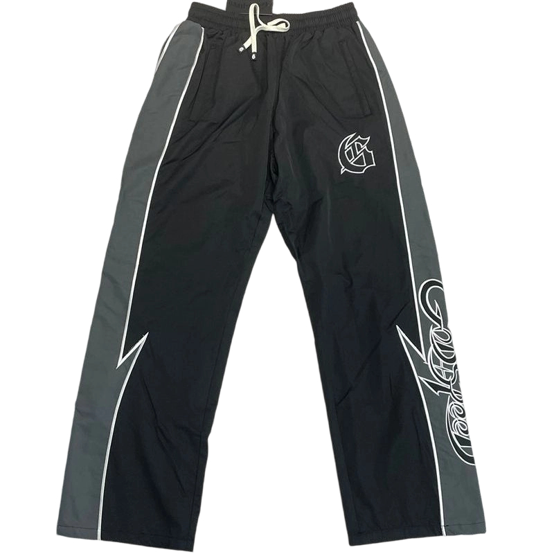 Godspeed Lightning Contrast Splicing Hoodie Set Black and Grey OKLU20261790