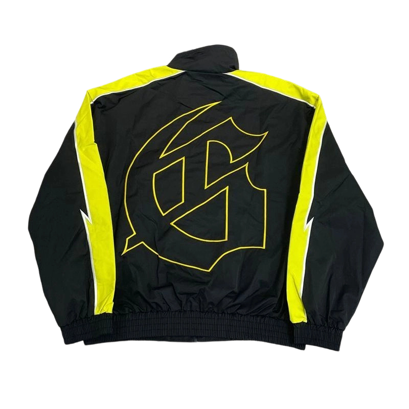 Godspeed Lightning Contrast Splicing Hoodie Set Black and Yellow OKLU20261791