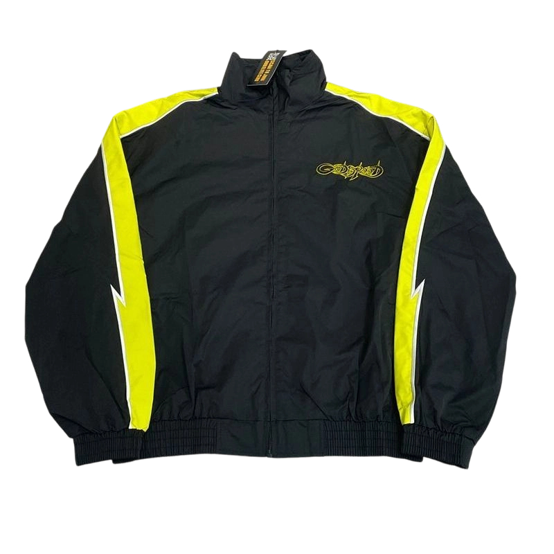 Godspeed Lightning Contrast Splicing Hoodie Set Black and Yellow OKLU20261791