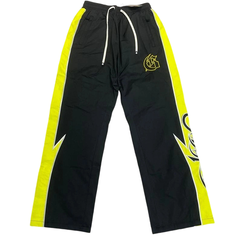 Godspeed Lightning Contrast Splicing Hoodie Set Black and Yellow OKLU20261791