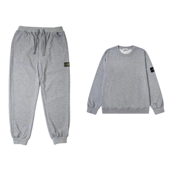 Stone Island Round Neck Hoodie Set Grey OKLU20261793