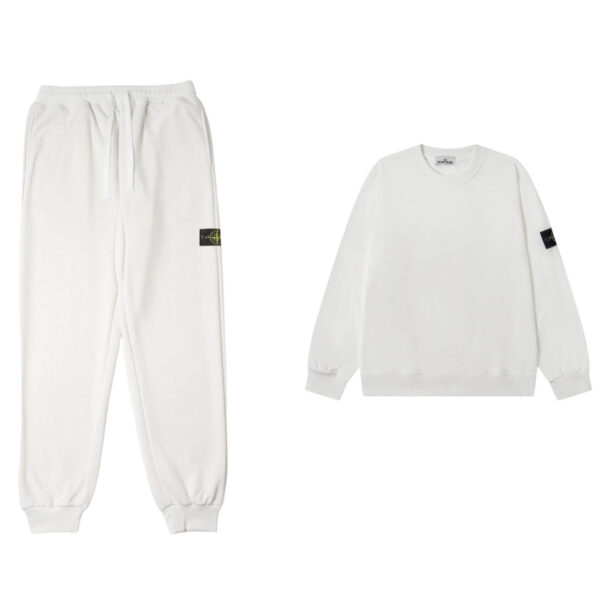 Stone Island Round Neck Hoodie Set White OKLU20261794