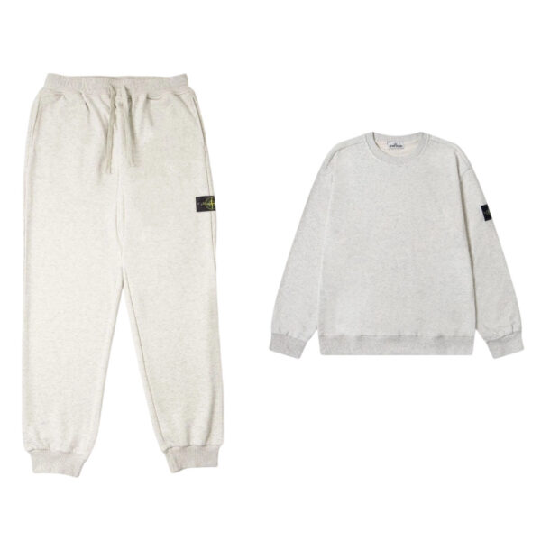 Stone Island Round Neck Hoodie Set White OKLU20261797