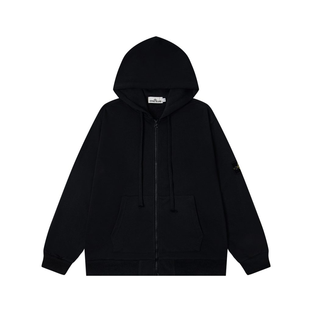 Stone Island Zipper cardigan Hoodie Set Black OKLU20261806