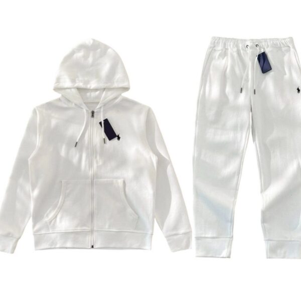 Polo Ralph Lauren Full Zip Hoodie Set White OKLU20261808