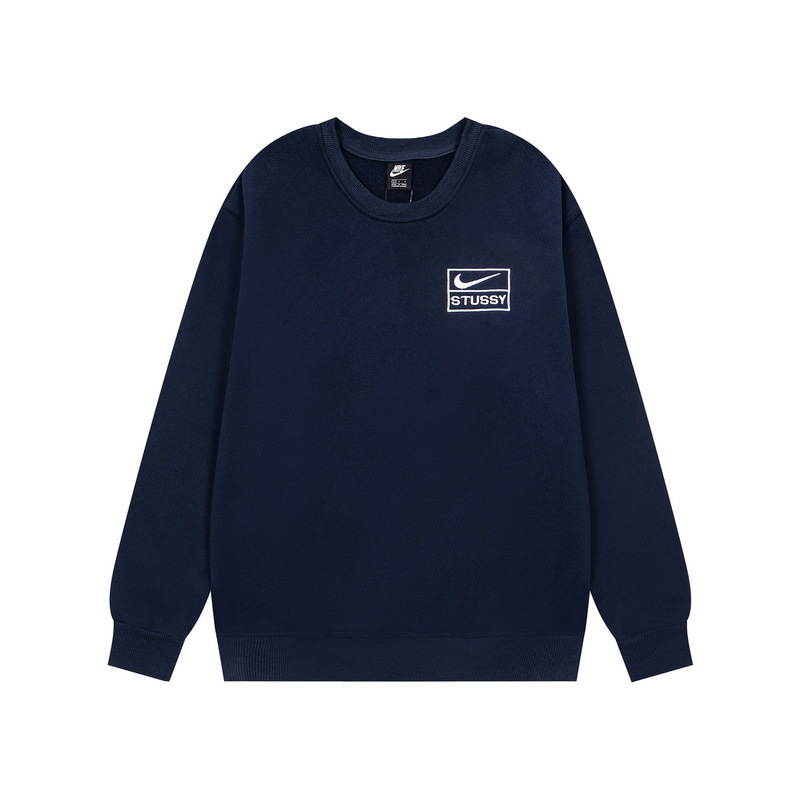 Stussy round neck hoodie&sweatpants set navy blue OKLU20261819