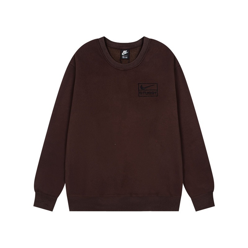Stussy loose round neck hoodie&sweatpants set brown OKLU20261825