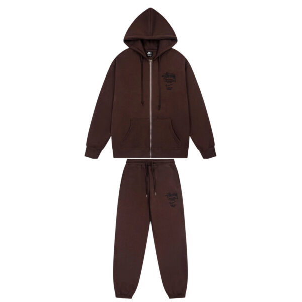 Stussy Zipper Hoodies&Sweatpants Set Brown OKLU20261829