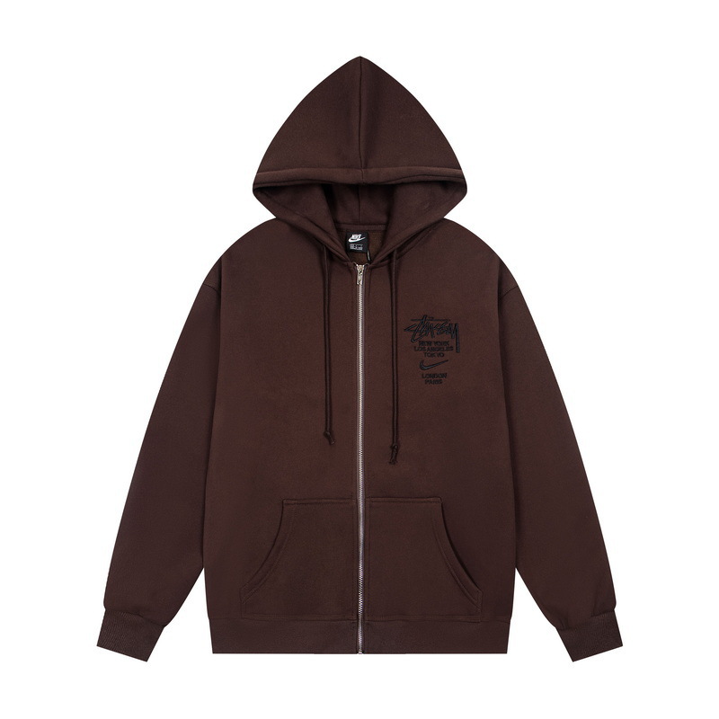 Stussy Zipper Hoodies&Sweatpants Set Brown OKLU20261829