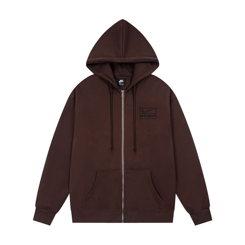 Stussy Zipper Cardigan Hoodies&Sweatpants Set Brown OKLU20261830