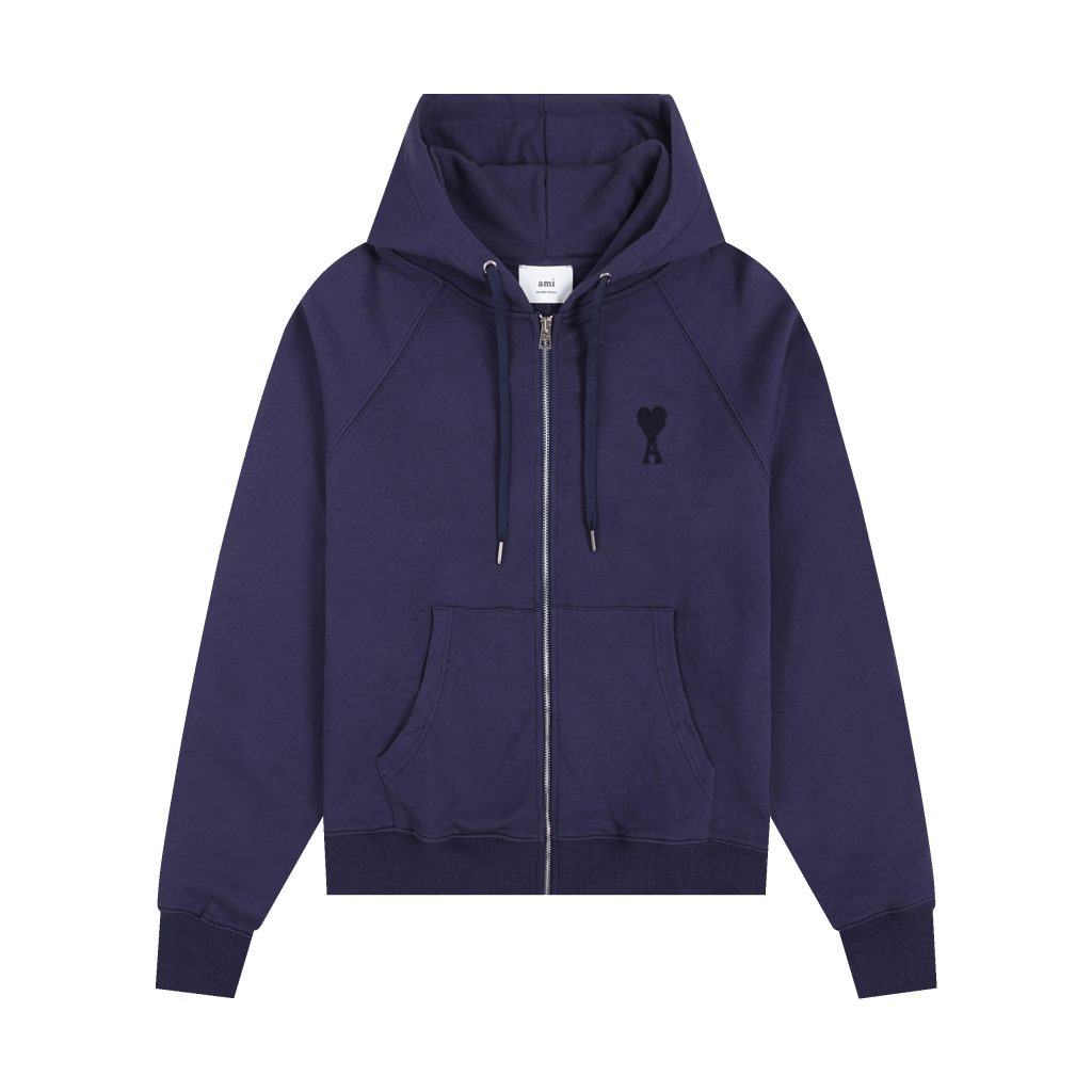Ami Classic Love Zipper cardigan Set navy blue OKLU20261834