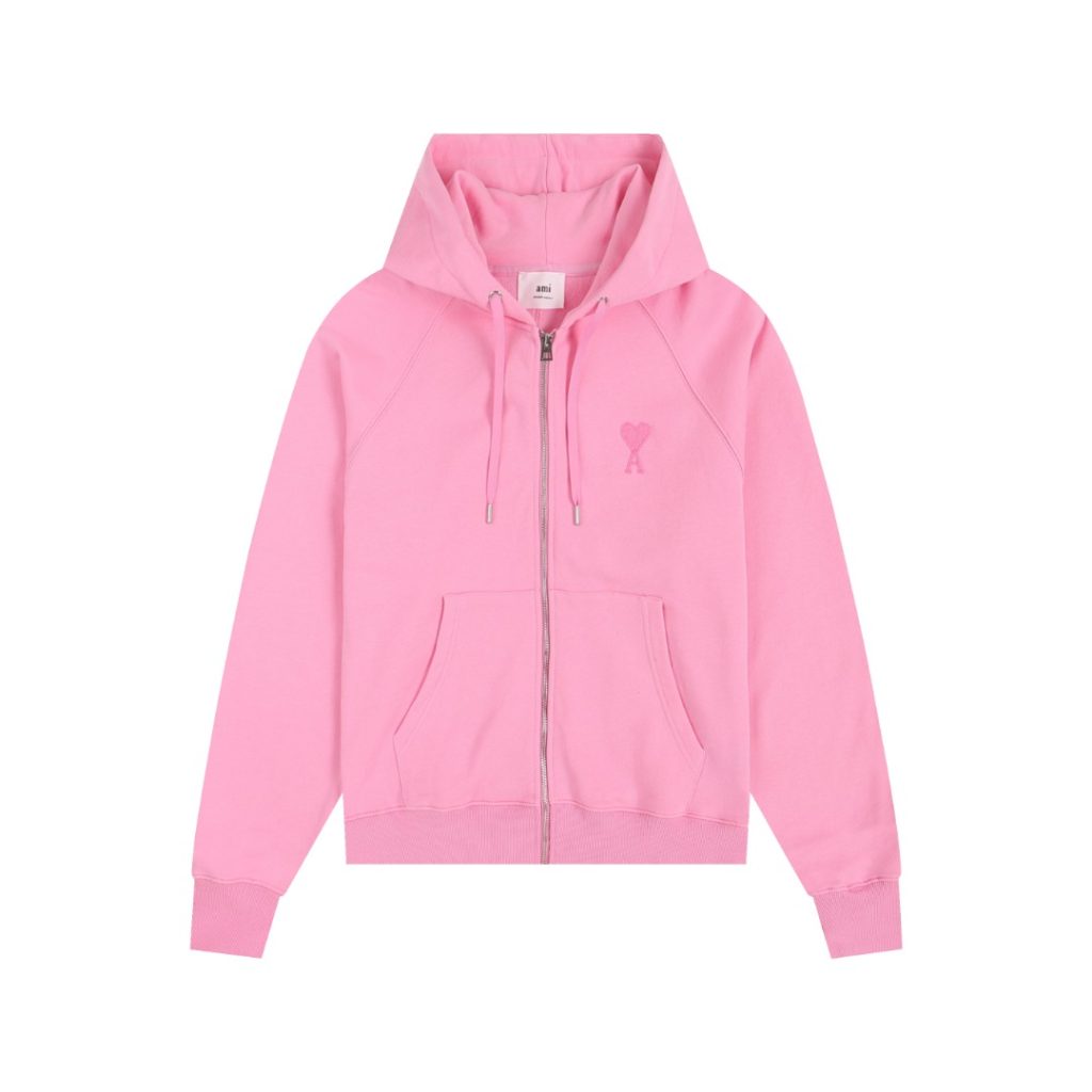 Ami Classic Love Zipper cardigan Set Light Pink OKLU20261837