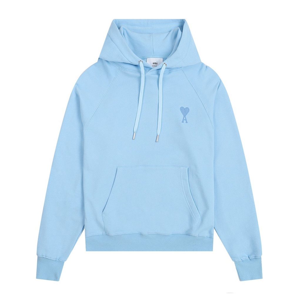 Ami Classic Love Towel Embroidered Hoodie set Blue OKLU20261839