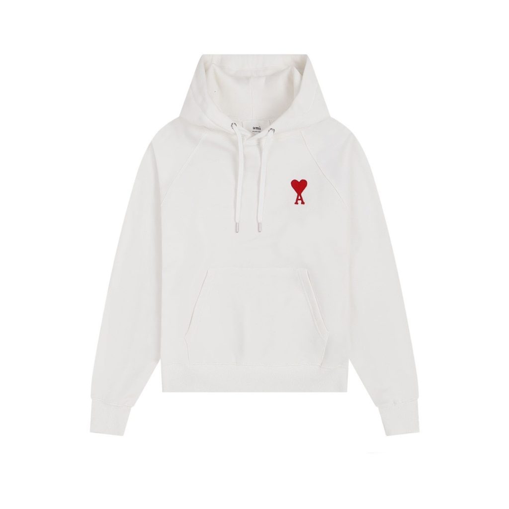 Ami Classic Love Towel Embroidered Hoodie set White OKLU20261840