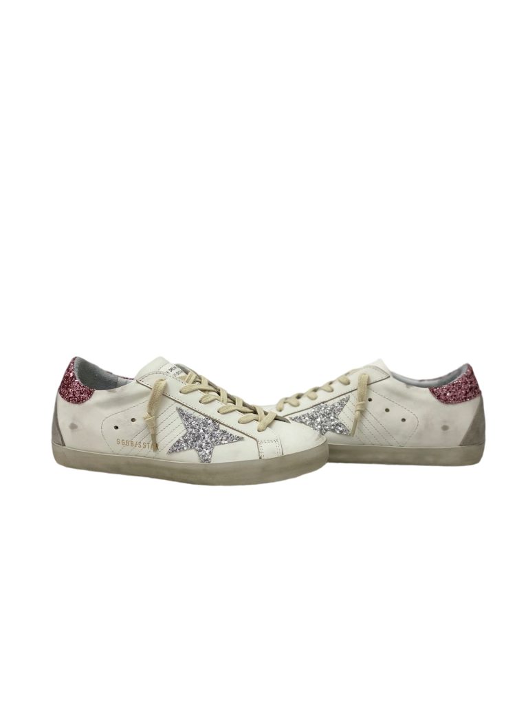 Golden Goose Super Star Sparkling Pink Heel Sparkling Silver Star OKLU2026184