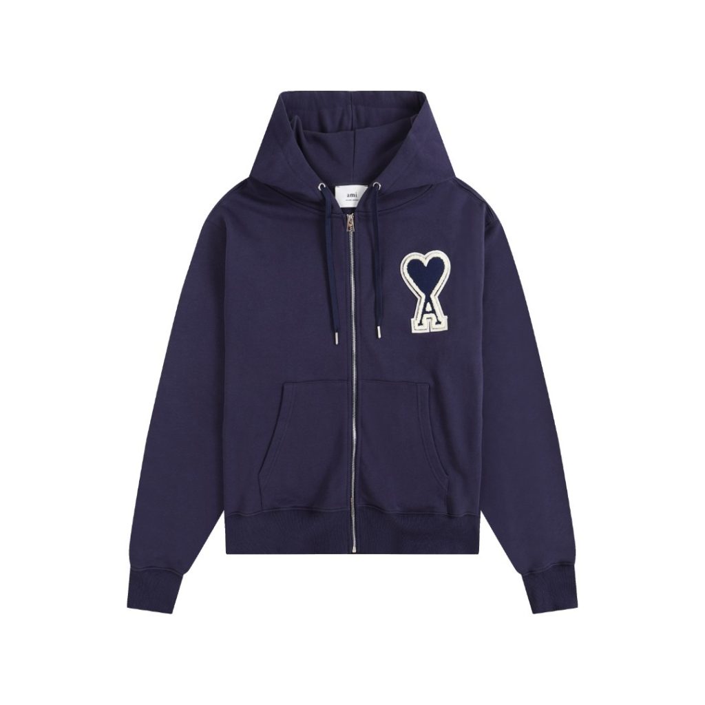 Ami Classic Big A Love Zipper Open Shirt with Hidden Blue Set OKLU20261855