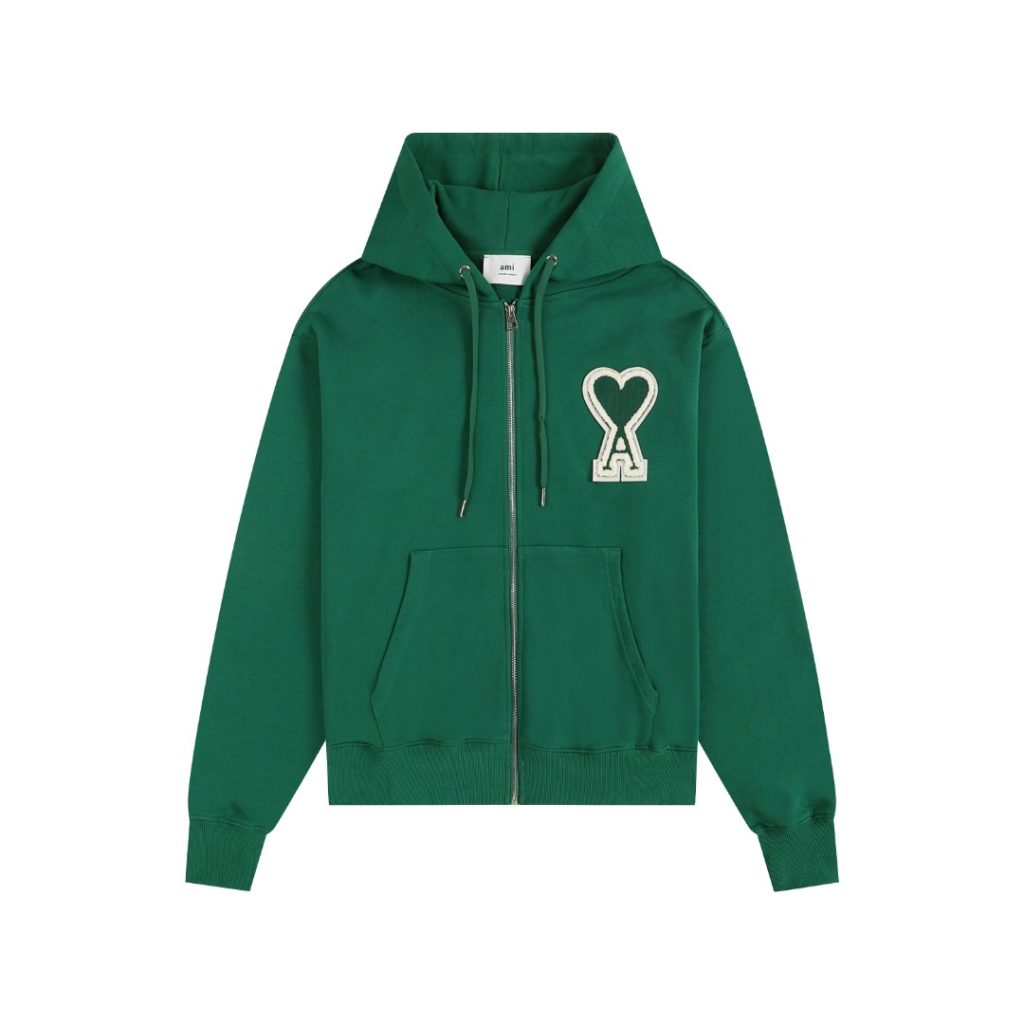 Ami Classic A Love Zipper cardigan Set Dark Green OKLU20261860