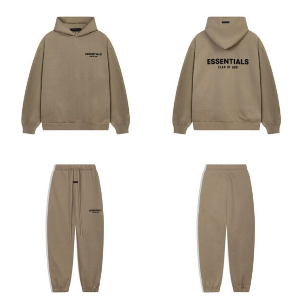 Fear of God Essentials Hoodie and Sweatpants Set Desert gold brown OKLU20261864