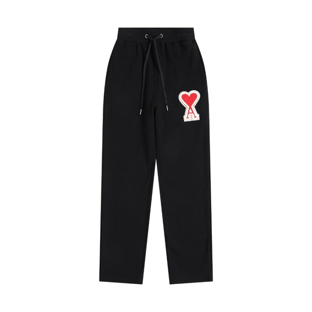 AMI PAPIS Classic Big A Chapter Cloth Love Hoodie Black and Red Set OKLU20261866