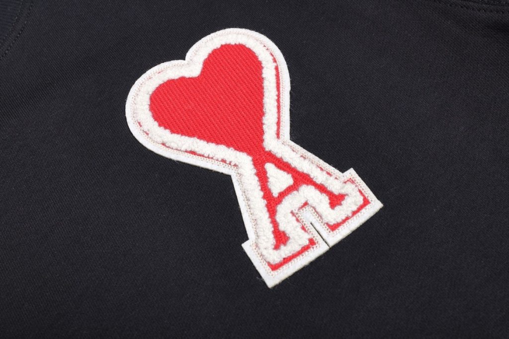 AMI PAPIS Classic Big A Chapter Cloth Love Hoodie Black and Red Set OKLU20261866