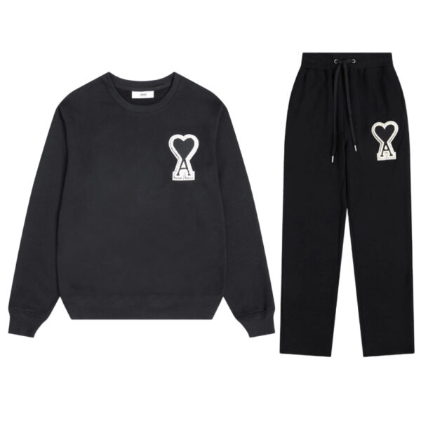 AMI PAPIS Classic Big A Chapter Cloth Love Hoodie Black Set OKLU20261867