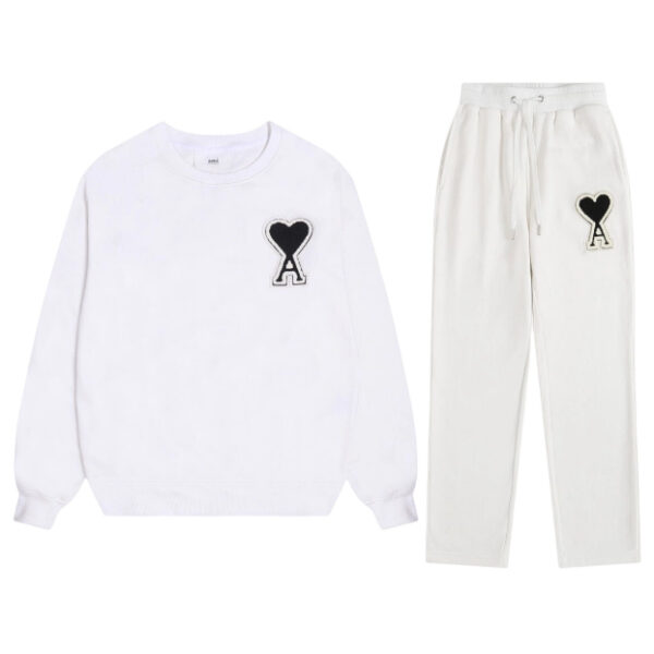 AMI PAPIS Classic Big A Chapter Cloth Love Hoodie White Black Set OKLU20261870