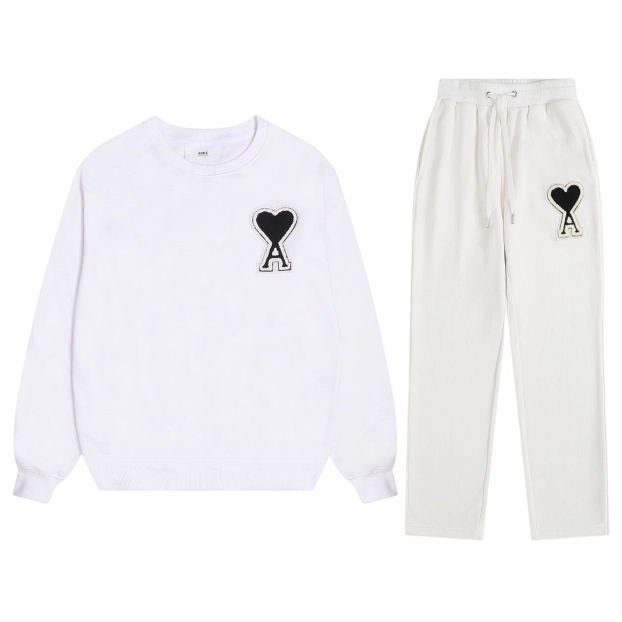 AMI PAPIS Classic Big A Chapter Cloth Love Hoodie White Black Set OKLU20261870