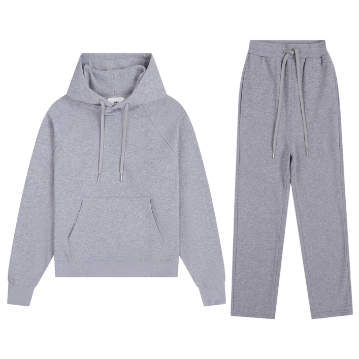 AMI 2025 Macaron Hoodie set Grey OKLU20261875