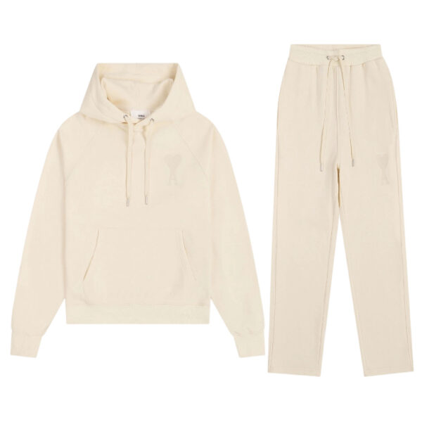 AMI 2025 macaron hooded sweatshirt set light apricot OKLU20261877